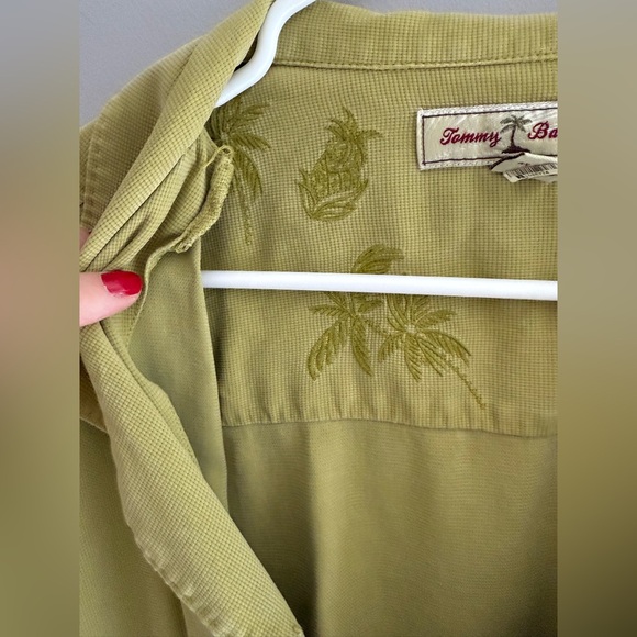 Tommy Bahama Mens Green Button Up SZ XXL 100% Silk Short Sleeve Collared Relaxed - Picture 3 of 9